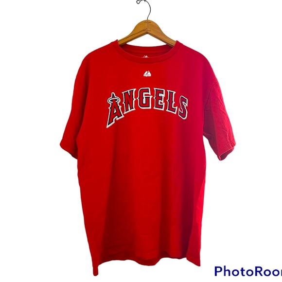 Majestic Other - Majestic LA Angels Shirt Size Large Red #5 Albert Pujols Baseball T-Shirt Men's